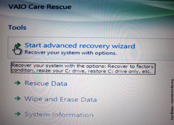 Vaio Care Rescue Recovery