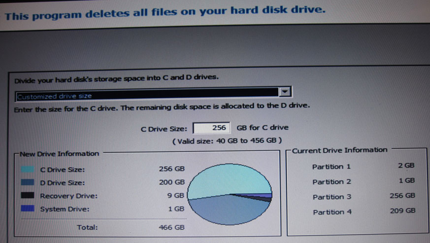 Vaio F Series Partitioning the Hard Drive